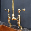 AquaPrime brass bridge faucet – three-hole installation view