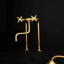 Curved S-spout brass kitchen faucet – side profile showing elegant arc