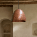 Hammered Copper Dome Pendant Light – Rustic Farmhouse Ceiling Fixture - Brass For Homes - 