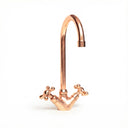 Copper gooseneck bathroom faucet – tall spout for vessel sinks, front view