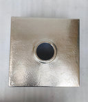 Handmade square silver kitchen sink – close-up of hammered rim and finish