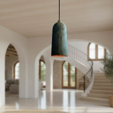Green patina copper cylinder pendant long drop ceiling light – Brass For Homes