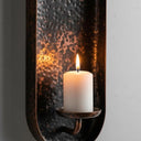 Aged Copper Wall Candle Holders Set of 2 – Moroccan Sconces pendant light for kitchen islands, dining rooms, vanities, and warm artisan interiors - view 3