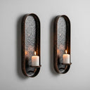 Aged Copper Wall Candle Holders Set of 2 – Moroccan Sconces Home Decor detail view 5