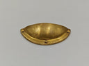 Unlacquered Brass Cup Pulls kitchen hardware for cabinets, drawers, sinks, drains, pot rails, and kitchen utility areas - view 1