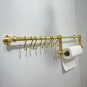 Unlacquered Brass Pot Rack With Tissue Holder Kitchen Hardware detail view 3