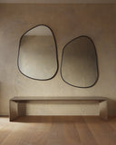 AOrganik Mirror - Unlacquered Solid Brass wall mirror for bathrooms, entryways, dressing rooms, and decorative wall styling - view 2