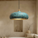 Blue Patina Brass Pendant Lights – Handcrafted Oxidized Dome Fixtures for Kitchen Islands Pendant Lighting product photo