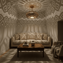 Brass Flush Pendant Light – Lotus Pattern Pierced Ceiling Shadow Fixture - Brass For Homes - 