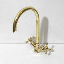Brass Gooseneck Faucet Single Hole Bathroom Faucets product photo