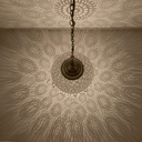 Brass boho shadow lamp detail showing ornate perforated shade and hardware – Brass For Homes
