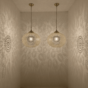 Brass Pendant Light – Boho Hanging Lamp with Intricate Shadow Patterns - Brass For Homes - 