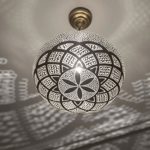 Brass Mandala Pendant Light – Floral Shadow Projection Ceiling Lamp Pendant Lighting product photo