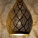 Brass Teardrop Pendant Light – Handmade Pierced Ceiling Lamp for Living Room - Brass For Homes - 
