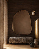 Brassy Gold Organik Mirror - Unlacquered Solid Brass wall mirror for bathrooms, entryways, dressing rooms, and decorative wall styling - view 4