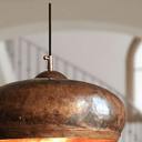 Hammered Copper Dome Pendant – Oxidized Rustic Ceiling Light for Kitchens Pendant Lighting detail view 4
