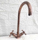 Copper Gooseneck Faucet with Engraved Design kitchen faucet for kitchen sinks, prep sinks, bridge faucet layouts, and farmhouse kitchens - view 2