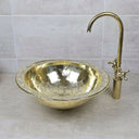Engraved Brass Bathroom Sink – Round Undermount Basin sink for kitchens, bars, powder rooms, vanities, and statement wash areas - view 1