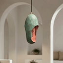 Green Patina Copper Pendant – Cutout Dome Ceiling Light for Rustic Decor Pendant Lighting product photo
