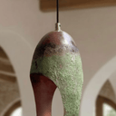 Green Patina Copper Pendant – Oval Cutout Ceiling Light for Rustic Decor Pendant Lighting detail view 3