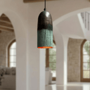 Green Patina Copper Pendant Light – Handmade Oxidized Cylinder Ceiling Lamp pendant light for kitchen islands, dining rooms, vanities, and warm artisan interiors - view 5