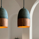 Green Patina Pendant for Vintage Dining or Bar Lighting - Brass For Homes - 
