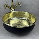 Hammered Brass Vessel Bathroom Sink – Black Round Basin Sinks detail view 3