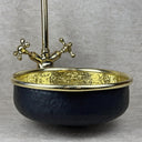 Hammered Brass Vessel Bathroom Sink – Black Round Basin sink for kitchens, bars, powder rooms, vanities, and statement wash areas - view 4