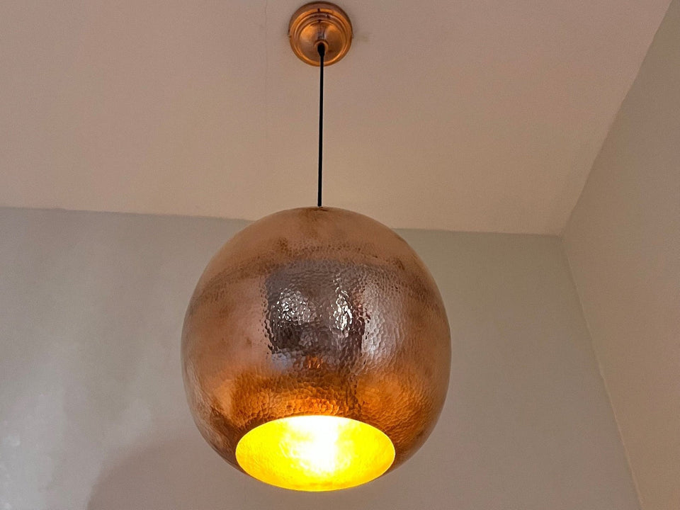 Hammered Copper Ball Pendant Light Pendant Lighting product photo