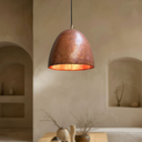Hammered Copper Dome Pendant Light – Rustic Farmhouse Ceiling Fixture Pendant Lighting product photo