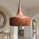 Hammered Copper Flared Dome Pendant – Rustic Ceiling Light Pendant Lighting detail view 2