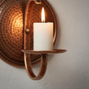 Handcrafted Copper Candle Sconce – Moroccan Rustic Wall Decor Home Decor detail view 3