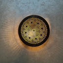 Handcrafted Round Brass Sconce – Engraved Moroccan Wall Light Pendant Lighting product photo
