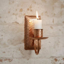 Handcrafted Rustic Copper Candle Sconce – Moroccan Boho Wall Decor Home Decor detail view 2