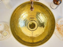Hammered Brass Round Sink sink for kitchens, bars, powder rooms, vanities, and statement wash areas - view 2
