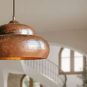 Hammered Solid Copper Pendant – Rustic Dome Ceiling Light for Farmhouse Pendant Lighting detail view 2