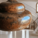 Hammered Solid Copper Pendant – Rustic Dome Ceiling Light for Farmhouse - Brass For Homes - 
