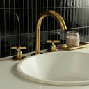 Handcrafted Widespread Brass Bathroom Faucet – Cross Handle Tap Bathroom Faucets product photo