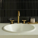 Handcrafted Widespread Brass Bathroom Faucet – Cross Handle Tap Bathroom Faucets detail view 2