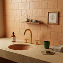 Handcrafted Widespread Brass Bathroom Faucet – Cross Handle Tap Bathroom Faucets detail view 5