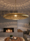 Handmade Moroccan Brass Pendant Lamp: Exotic Ceiling Light Pendant Lighting detail view 4