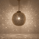 Brass Globe Pendant Light – Pierced Shadow Lamp for Boho Interiors - Brass For Homes - 