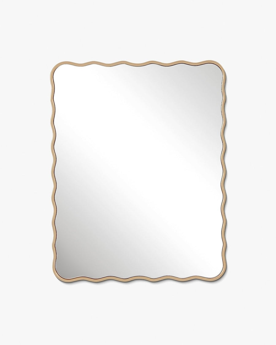 Hermosa Wall Mirror - Unlacquered Solid Brass wall mirror for bathrooms, entryways, dressing rooms, and decorative wall styling - view 1