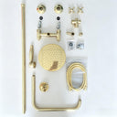 Luxury Copper Outdoor Shower with Rainfall Head – Solid Brass & Gold System Shower Systems detail view 3