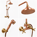 Unlacquered Solid copper shower, outdoor shower, outdoor shower home decor accent for entryways, bathrooms, kitchens, shelves, and warm artisan interiors - view 1