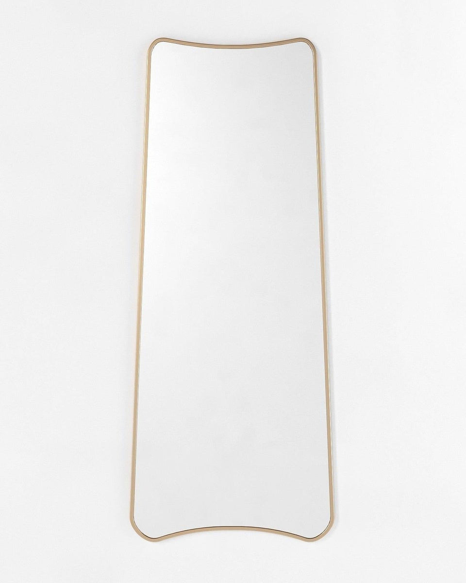 Mariposa Full Length Mirror - Unlacquered Solid Brass wall mirror for bathrooms, entryways, dressing rooms, and decorative wall styling - view 1