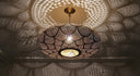 Moroccan Brass Pendant Light – Handmade Scalloped Openwork Ceiling Lamp - Brass For Homes - 