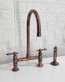 Moroccan Copper Bridge Faucet Kitchen Faucets kitchen faucet for kitchen sinks, prep sinks, bridge faucet layouts, and farmhouse kitchens - view 5