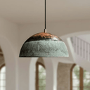 Green Patina Copper Dome Pendant – Oxidized Ceiling Light for Farmhouse - Brass For Homes - 