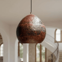 Rustic Hammered Copper Pendant – Dome Ceiling Light for Kitchen Spaces - Brass For Homes - 